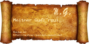 Meitner Györgyi névjegykártya